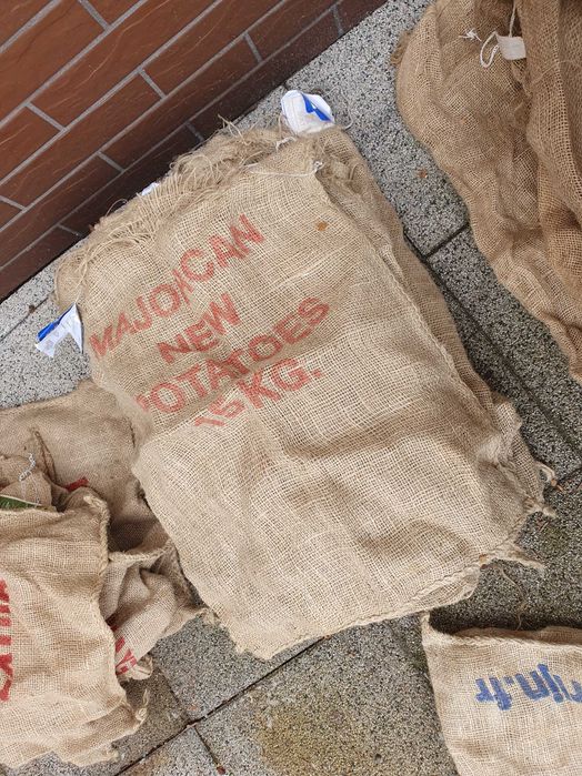 Worki parciane ,jutowe PRL