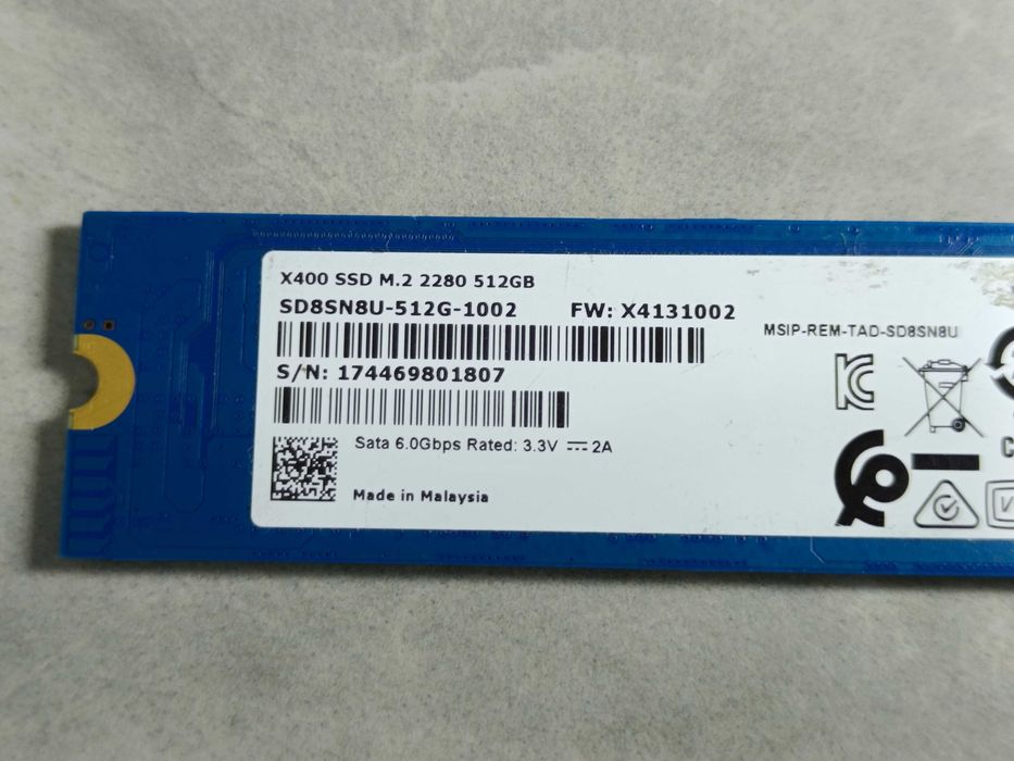 SSD диск SanDisk X400 512GB M2 Sata 2280 - 100% здоровя - відмінний СТАН!
