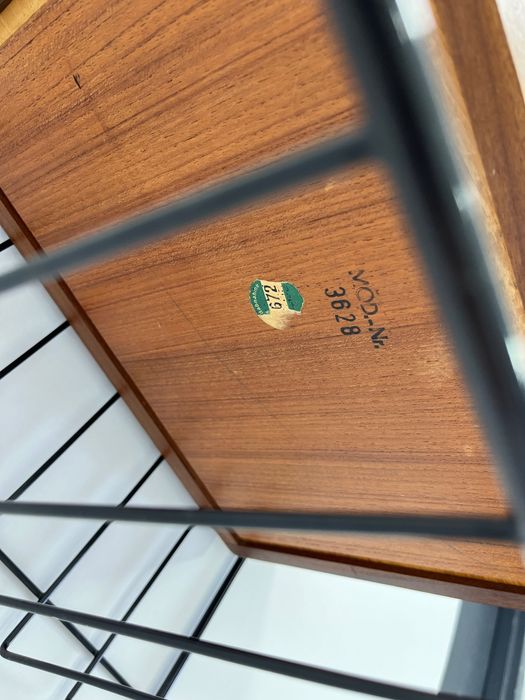 Tekowa półka string z szufladą , lata 60