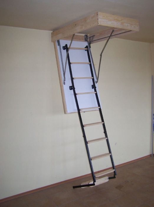 Schody strychowe ocieplane Termo metalowo-drewniane 80x110 gr. 53mm