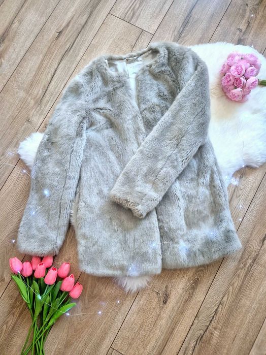 sztuczne futerko damskie New Look S 36 elegancka viralowa kurtka