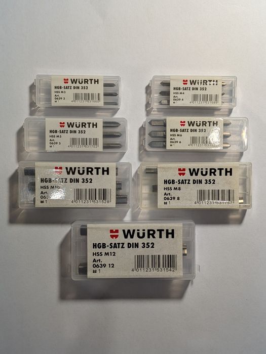 Gwintowniki ręcznie Wurth M3 M4 M5 M6 M8 M10 M12