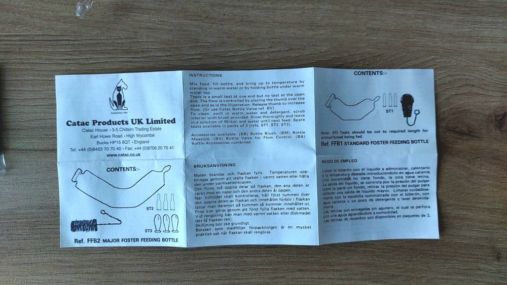 Buteleczka do karmienia kociego oseska