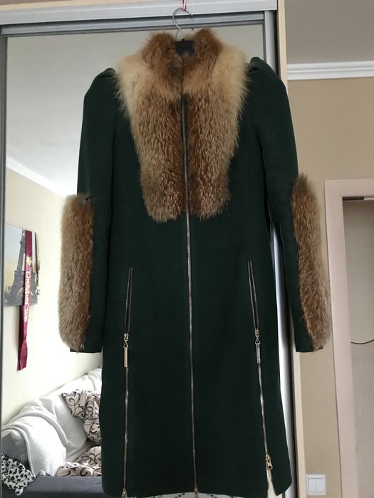 Пальто кашемір з натуральним хутром