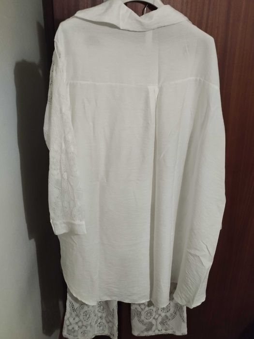 Conjunto pantalona+ camiseiro rendado novo