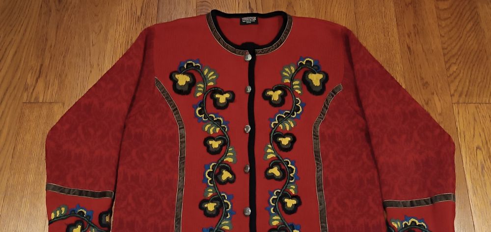 Sweter Kardigan Wełniany Tyrolski 1970 Vintage