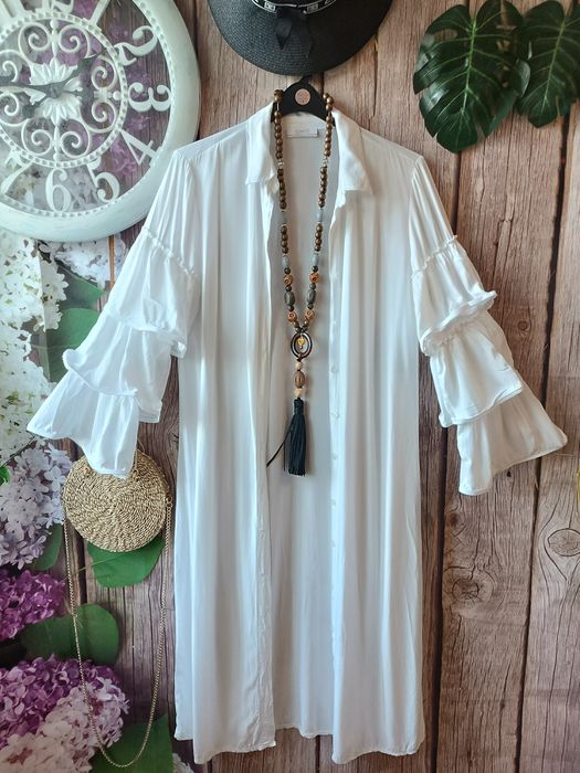 Пляжна  біла туніка . Р 46 . Італія