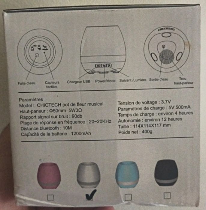 Vaso Smart coluna Bluetooth + piano