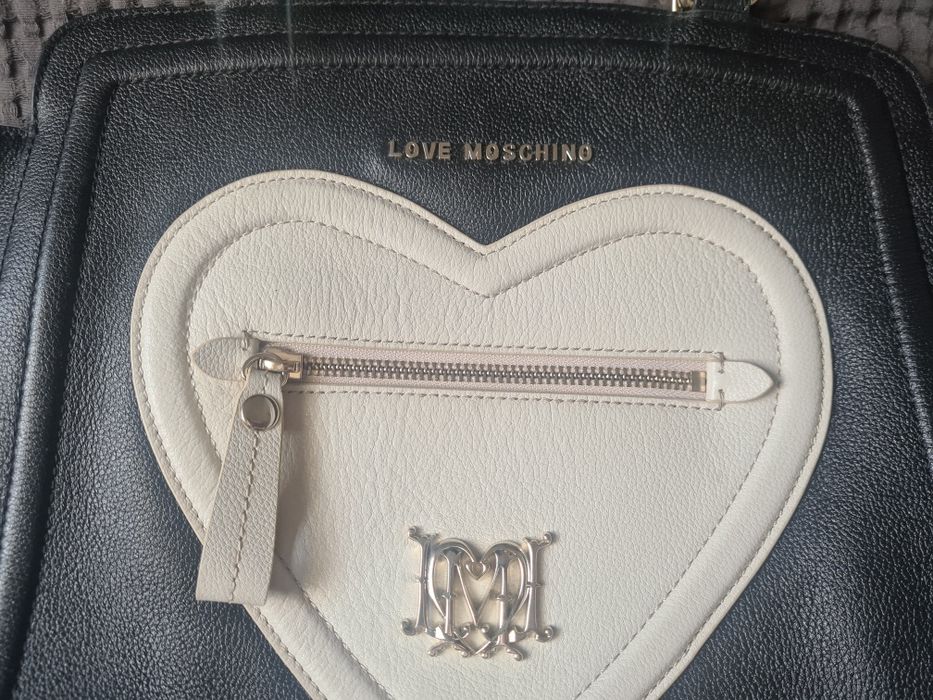 Mala Moschino original nova preta e branca