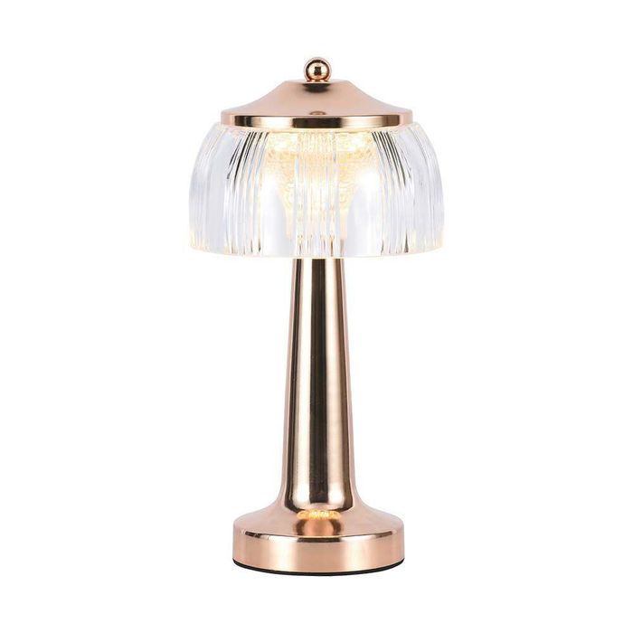 Lampka Nocna Stołowa LED V-tac USB 26cm Ściemnialna Złota 3000K-6000K Do Sypialni I Nocnika