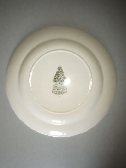 Prato "Merry Christmas", em cerâmica, de Johnson Bros, made in England