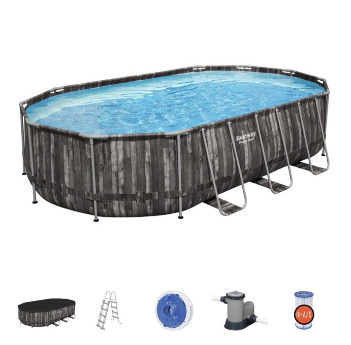 BASEN BESTWAY POWER STEEL 6,10 × 3,66 × 1,22 m –