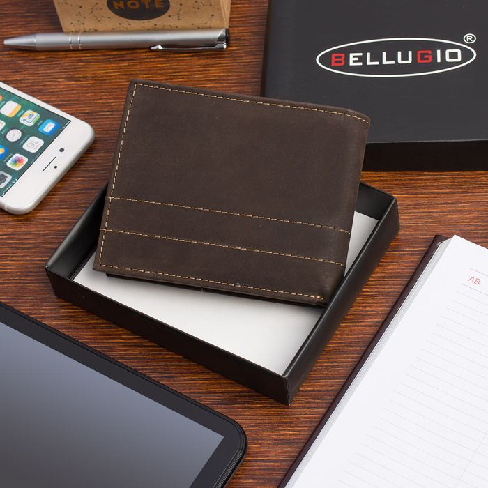 portfel męski skórzany alberto 033 - ciemnobrązowy