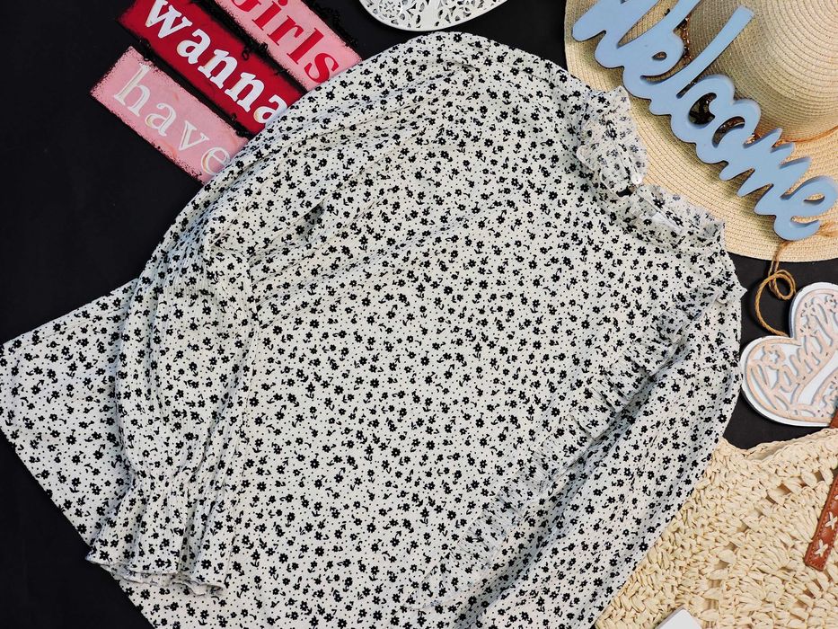 Zara - bluzeczka boho kwiaty , falbanka r 164