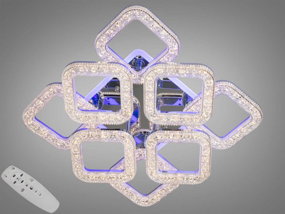 LED люстра з димером і підсвічуванням, 90W світлодіодна