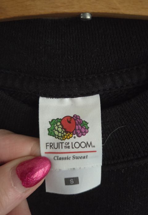 Czarna bluza bawełniana Quenn  Fruit the Loom rozm  S oversize .