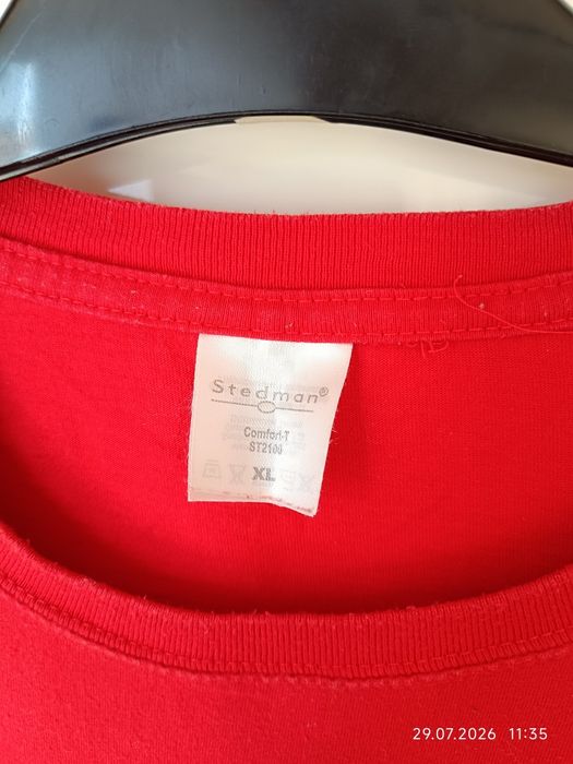 Czerwona bawełniana koszulka męska r XL