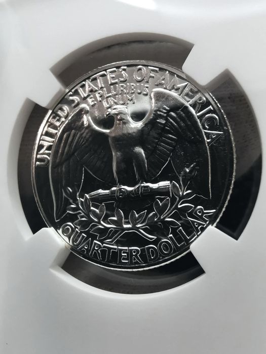 США 25 центів 1963р. СРІБЛО. СЛАБ NGS PF67