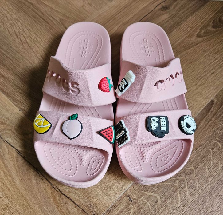 Klapki różowe damskie Crocs Baya Platform Sandal 39-40