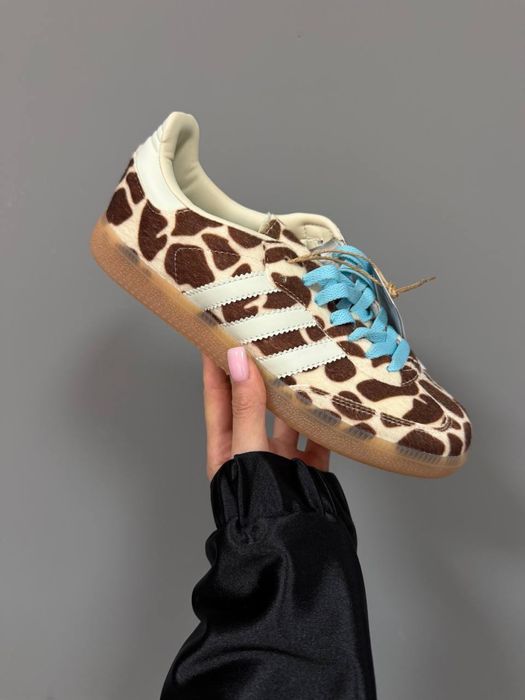 36-41 р кросівки ADIDAS SAMBA Giraffe print blue laces