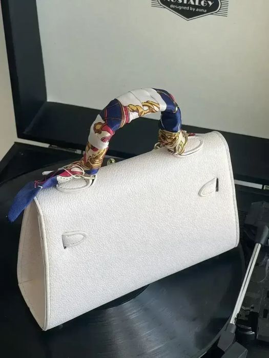 Сумочка Хермес жіноча шкіряна Повний комплект сумка Hermes Kelly біла через плече кросбоді