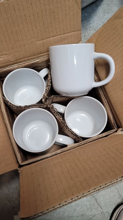 Zestaw kubków kubki pod nadruk białe