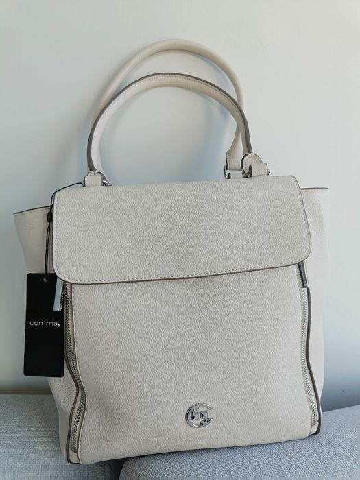 Nowa jasnobeżowa torebka shopper comma