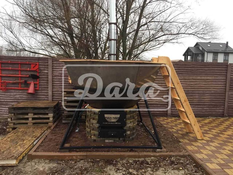 Заводський чан для купання на дровах від виробника. Чан для бані.