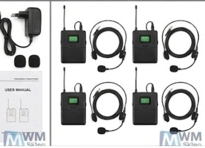 Profesjonalny system 4 mikrofonów bezprzewodowych typu headset SIKUING UR-24 – W0125