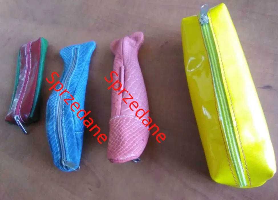 Piórnik skórzany, 100% skóra naturalna, rybka, ręcznie szyty, NOWY.