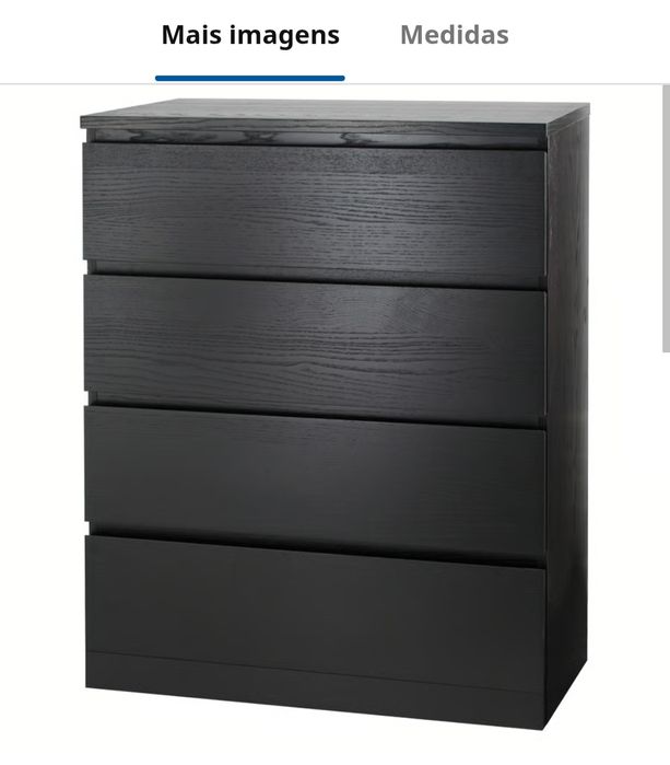 Móvel minimalista marca IKEA, 4 gavetas