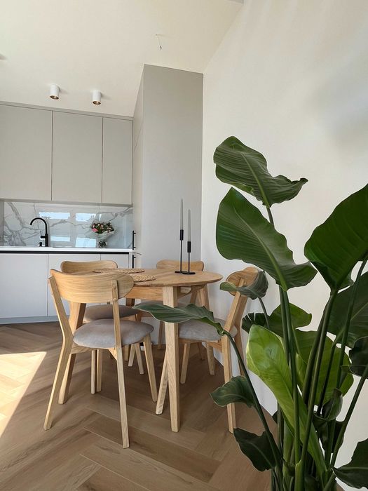 Rozkładany stół dębowy, drewniany stół, okrągły stół, dostępny od ręki