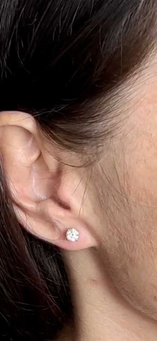 Пусеты белое золото бриллиант 1.20 кт сертификат