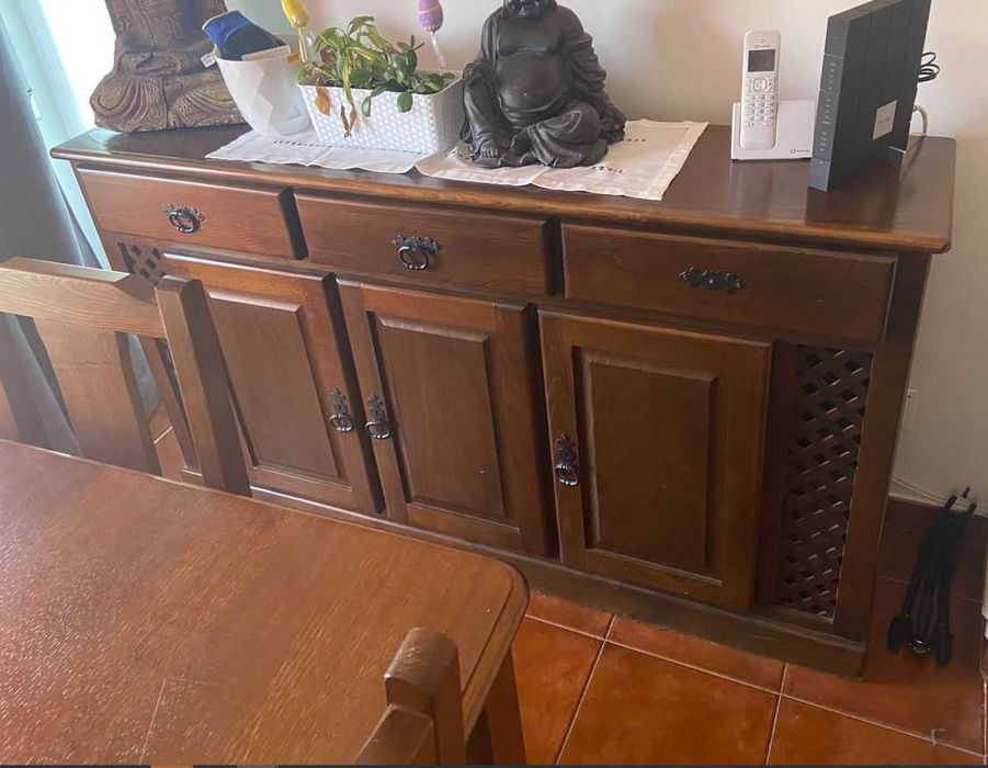 Móveis Sala (Mesa+Cadeiras+Aparador+Bar)