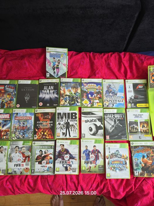 Konsola Xbox 360 S Console 1439,sprawna,po serwisie,2 pady 28 gier