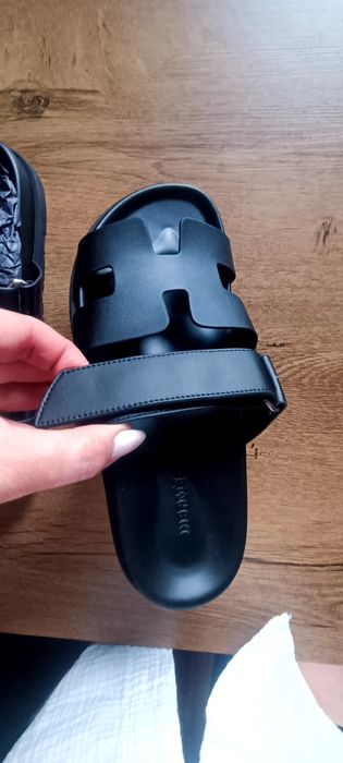 Klapki włoskie Hermeski 24 cm skóra 38
