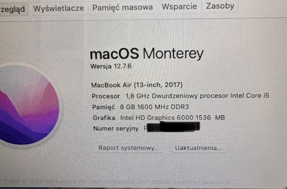 MacBook Air (13-inch, 2017) 8GB Intel