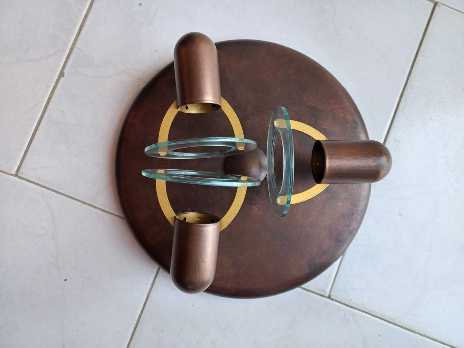 2 Iron Wall/Ceiling Sconces - Chestnut/Gold64861606941569123