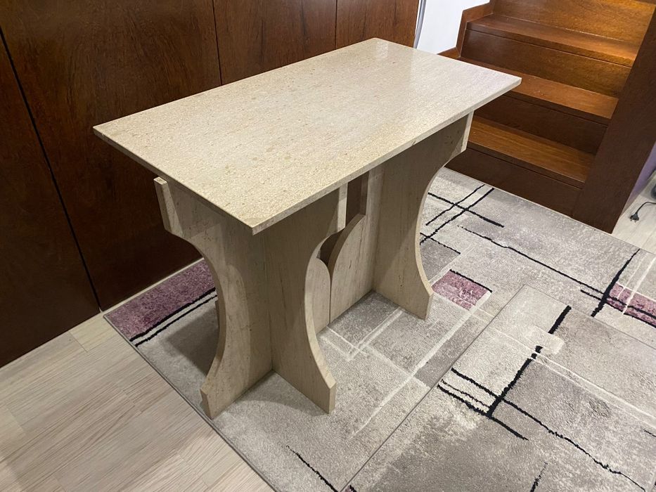 Mesa em pedra moca creme 98x52