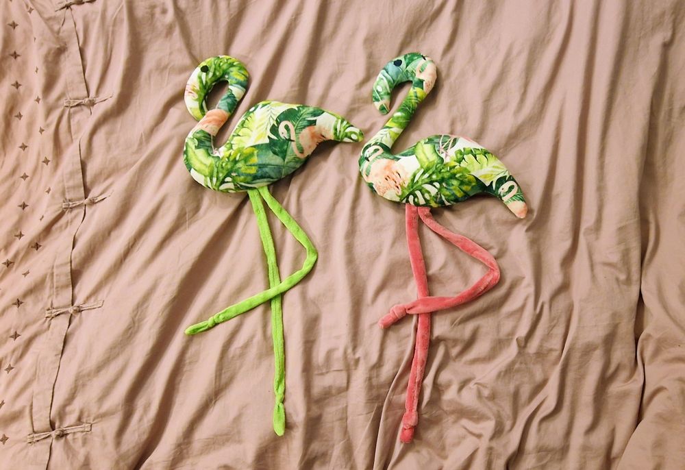 2 duże ręcznie wykonane flamingi - handmade
