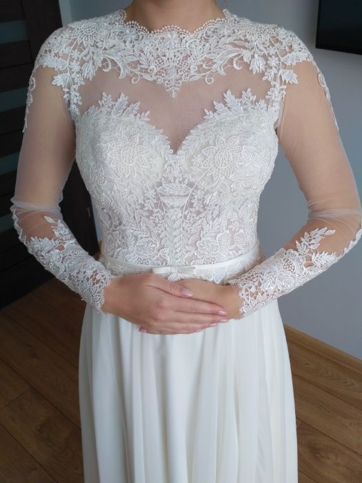 Piękna! romantyczna suknia ślubna gala piwone