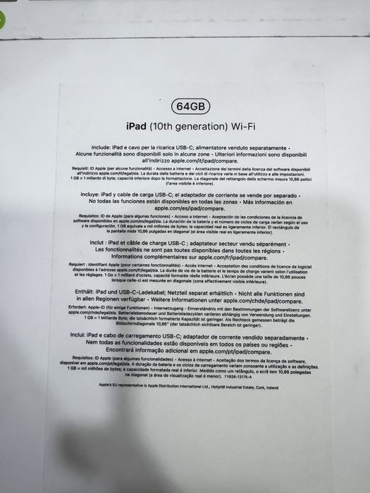 iPad 10th Generation (Wi-Fi, 10.9", 64 GB, Blue)64170295097346121