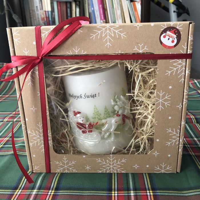 Świeca świąteczna- ozdobna