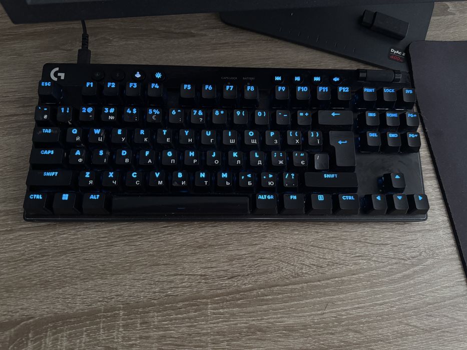 Клавіатура бездротова ігрова Logitech G Pro X TKL LightSpeed Black (920-012136)