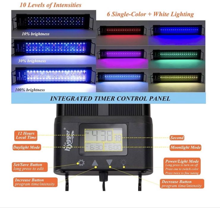 Luz para aquário Hygger Smart Aquarium Light