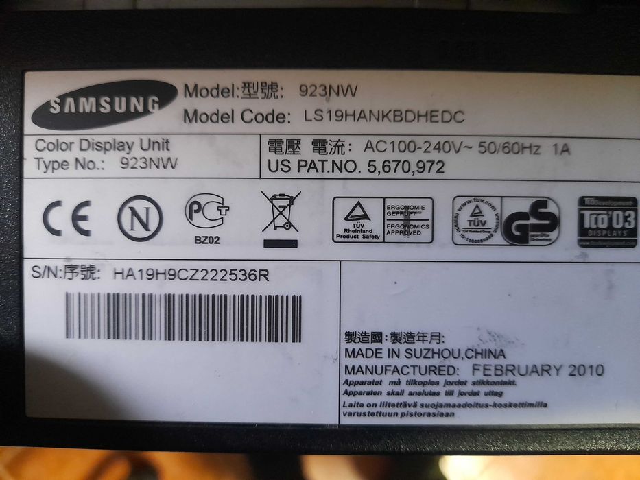 Monitor Samsung 923NW