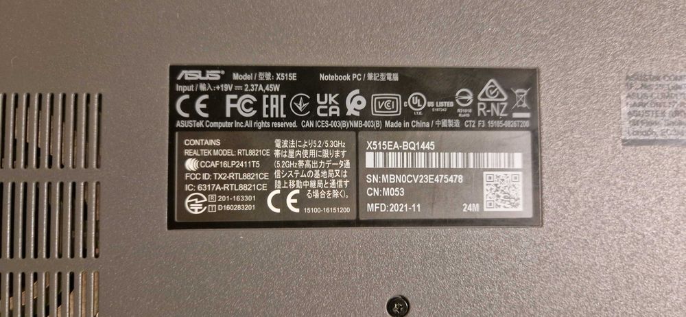 Laptop ASUS X515 - Uszkodzony