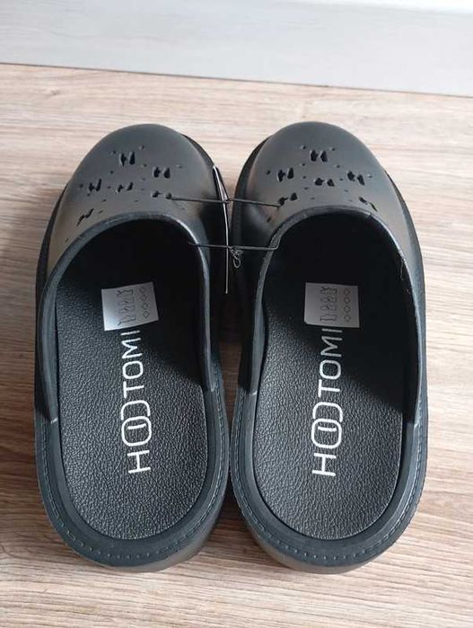 Klapki damskie na platformie 38/39 czarne