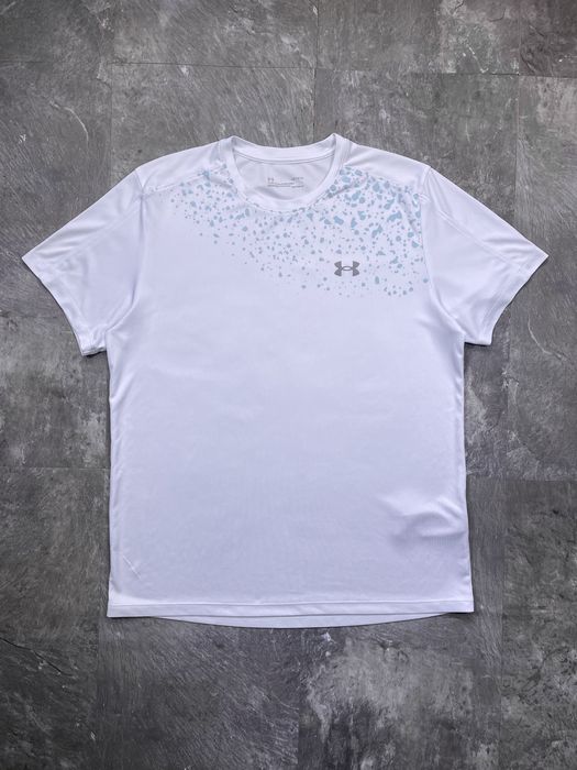 Футболка чоловіча under armour андер армор оригінал heatgear розмір l біла спортивна для бігу тренувань фітнесу залу в ідеальному стані