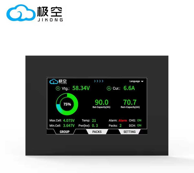 JK BMS сенсорний дисплей LCD 4.3  V19 — екран для Jikong BMS з UART